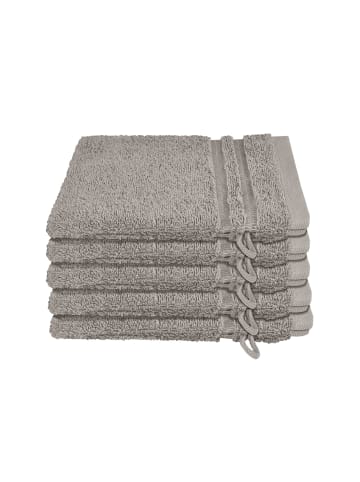 Schiesser Frottier-5er-Set: Waschhandschuhe Milano in Hellgrau