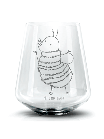 Mr. & Mrs. Panda Cocktail Glas Hummel flauschig ohne Spruch in Transparent