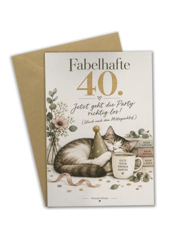 Mr. & Mrs. Panda Geburtstagskarte Katze gemütlich Design mit Spruch in Weiß