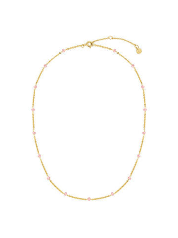 Glanzstücke München Kette aus Sterling Silber mit Erdbeerquarz in gelbgold