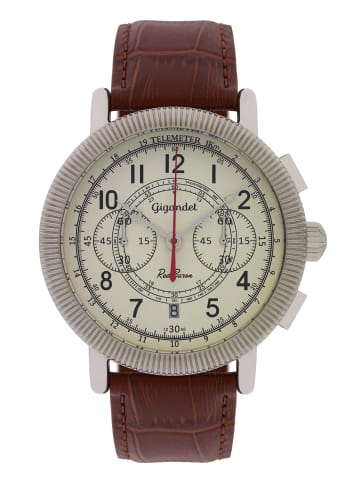 Gigandet Quarzuhr Chronograph "RED BARON IV" in Braun/Silber/Beige