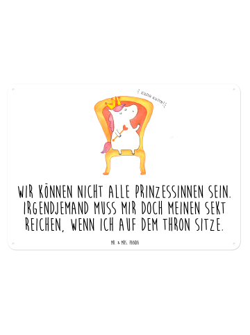 Mr. & Mrs. Panda Lustiges Blechschild Einhorn Prinzessin mit Spruch in Weiß