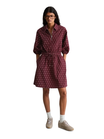 Marc O'Polo DENIM Kurzer Seersucker-Kleid A-Shape in Dark Red
