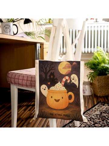 Mr. & Mrs. Panda Tragetasche Kaffee Gespenst Design ohne Spruch in Weiß