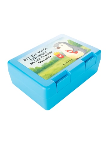 Mr. & Mrs. Panda Brotdose Pinguin Pommes Design mit Spruch in Weiß