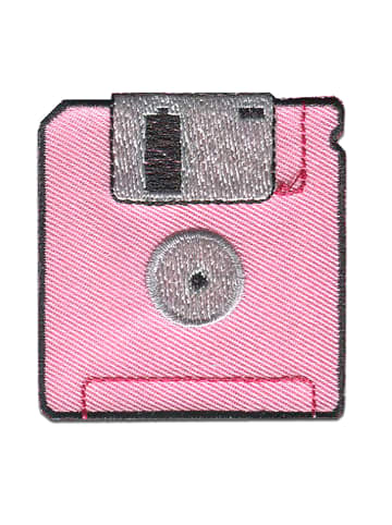 Catch the Patch Diskette FloppyApplikation Bügelbild inRosa