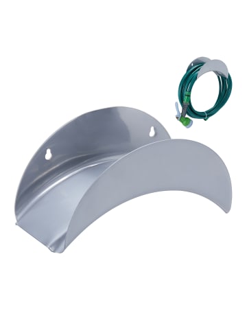 relaxdays 3 x Schlauchhalter in Grau