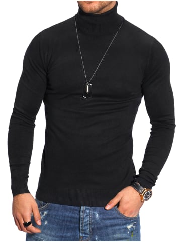 behype Rollkragenpullover TIM in schwarz