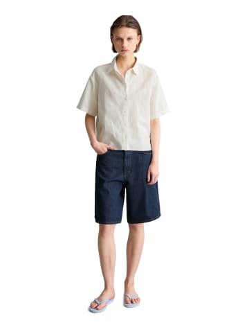 Marc O'Polo DENIM Kurzarm-Bluse relaxed in Silky White
