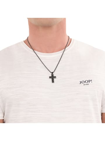 JOOP! Kette mit Anhänger Edelstahl, IP Gun in Grau
