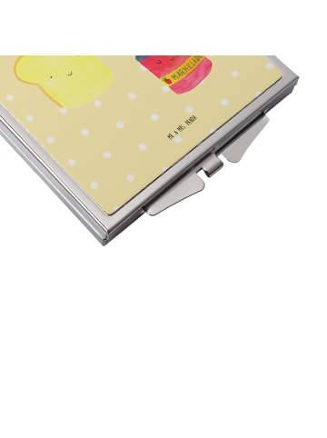 Mr. & Mrs. Panda Kosmetikspiegel Toast Marmelade ohne Spruch in Gelb Pastell