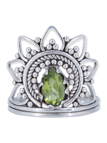 mantraroma 925er Silber - Ringe mit Peridot facettiert