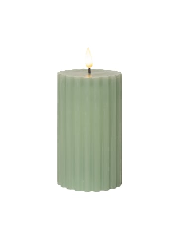 STAR Trading LED Echtwachskerze Flamme Stripe,  flackernd, grün, 15cm in Grün