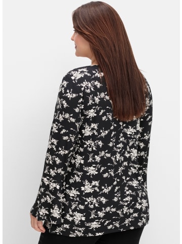 sheego by Joe Browns Langarmshirt in schwarz-gemustert