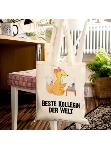 Mr. & Mrs. Panda Tragetasche Fuchs Beste Kollegin der Welt mit S... in Creme