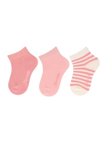 Sterntaler Kurz-Socken 3er-Pack Rippe in rosarot