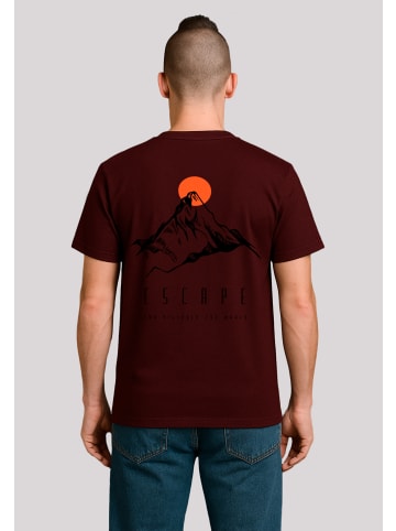 F4NT4STIC T-Shirt Escape Discover the World Mountain in maroon