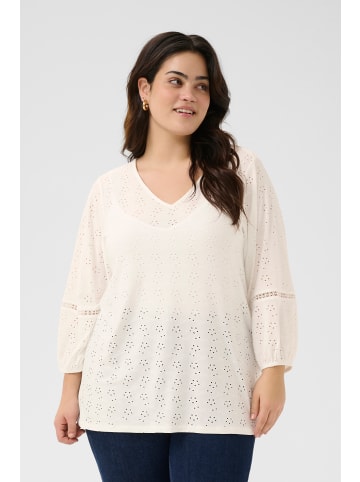 KAFFE curve Langarm-Bluse KCtara in Chalk CC.
