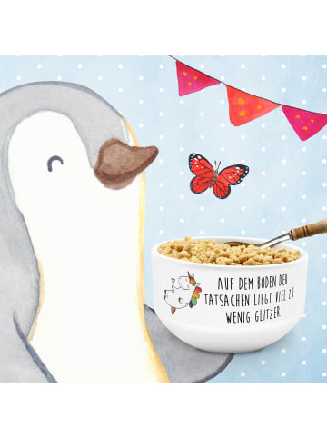 Mr. & Mrs. Panda Müslischale Einhorn Blümchentail mit Spruch in Weiß