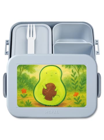 Mr. & Mrs. Panda Lunch Box Avocado Kern Design ohne Spruch in Blau Pastell