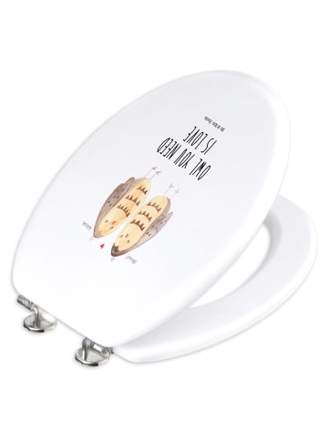 Mr. & Mrs. Panda Klo-Deckel Eulen Liebe mit Spruch in Weiß