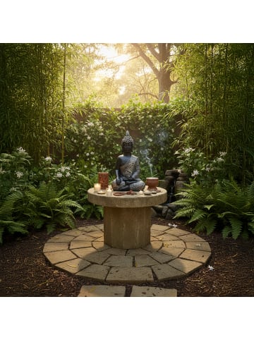 relaxdays Buddha Figur in Anthrazit - (H)45 cm