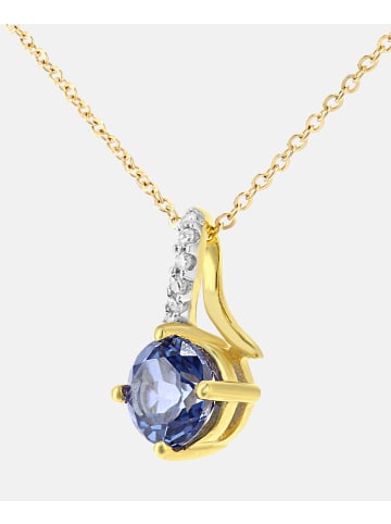 Diamant L'éternel Halskette mit Anhänger aus 375 Gelbgold mit Diamant mit Tansanit gedreht
