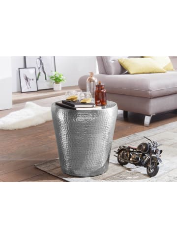 FineBuy Beistelltisch in Silber / Aluminium / 41x41x41