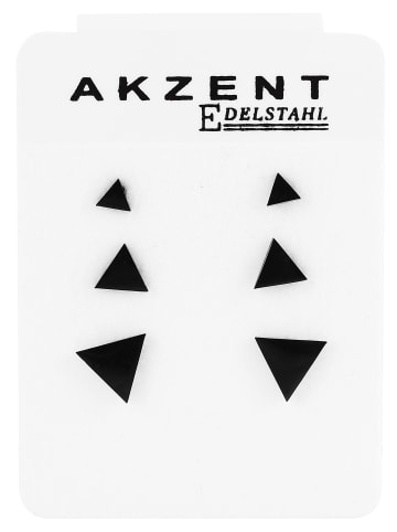 Adeliás Damen Ohrringe – Ohrstecker aus Edelstahl in schwarz