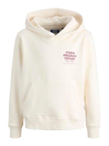 JACK & JONES Junior Kapuzenpullover in Antique White