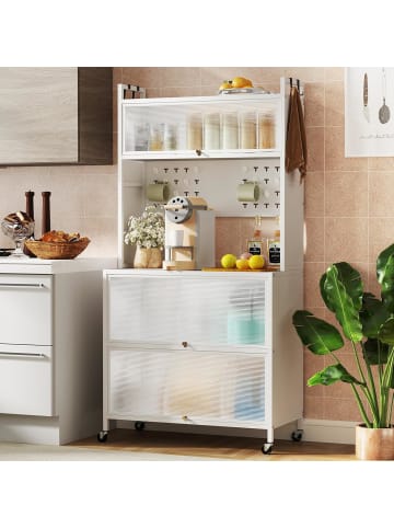 COSTWAY Küchenschrank 80 x 40 x 160 cm in Weiß