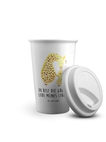 Mr. & Mrs. Panda Thermokaffeebecher Giraffe Kind mit Spruch in Weiß