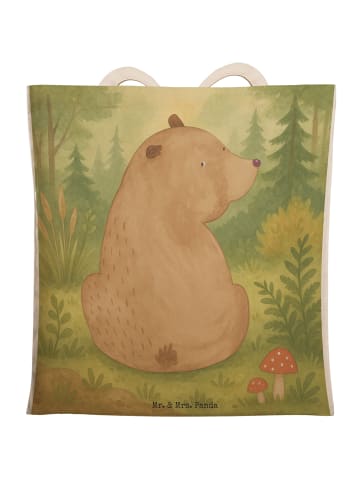 Mr. & Mrs. Panda Stofftasche Bär Schulterblick Design ohne Spruch in Weiß