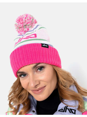 elho Beanie Coole Mütze mit Streifendesign in PINK