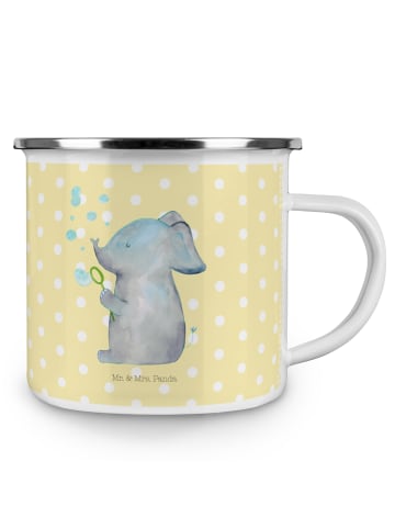 Mr. & Mrs. Panda Camping Emaille Tasse Elefant Seifenblasen ohne... in Gelb Pastell