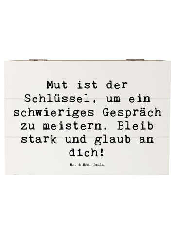 Mr. & Mrs. Panda Holzkiste Spruch Ein schwieriges Gespräch führe... in Weiß