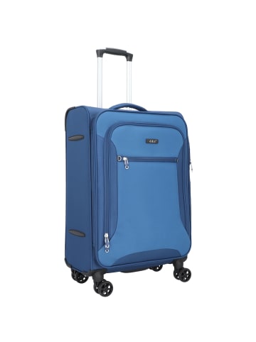 D&N Travel Line 6404 4-Rollen Trolley 68 cm in blau