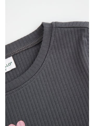 Coccodrillo Geripptes Langarmshirt in schwarzgrau