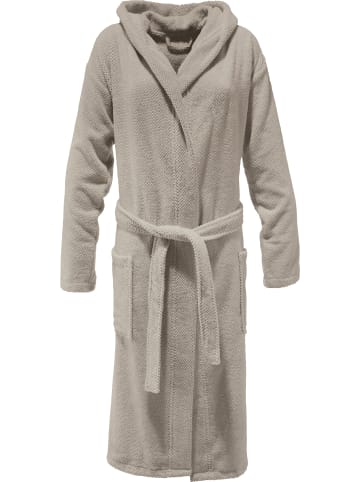 Erwin Müller Frottier Unisex-Bademantel mit Kapuze Achberg in sand