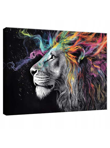 WALLARENA Wandbild Löwe in Schwarz
