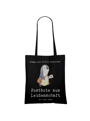 Mr. & Mrs. Panda Stoffbeutel Postbote Leidenschaft mit Spruch in Schwarz