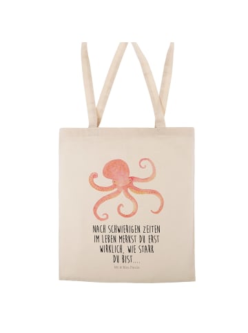 Mr. & Mrs. Panda Shopping Tasche Tintenfisch mit Spruch in Creme