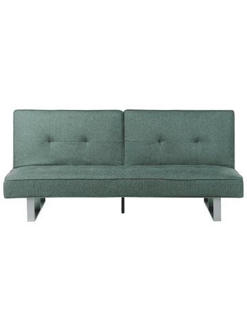 Beliani Schlafsofa DUBLIN in Grün/Silber - (W) 190 x (H) 38 x (L) 88 cm