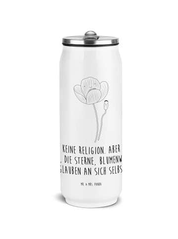 Mr. & Mrs. Panda Thermosflasche Blume Mohnblume mit Spruch in Weiß