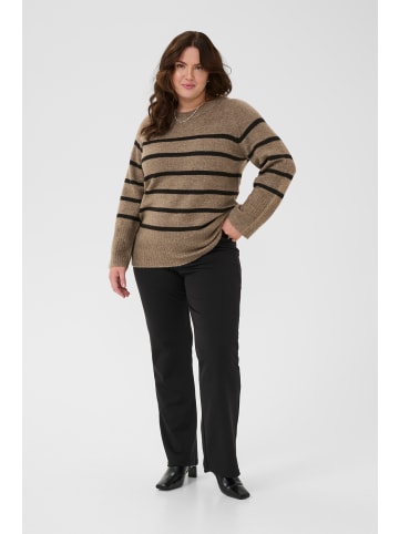 KAFFE curve Strickpullover KCerina Regular fit in Morel Melange Black Stripe