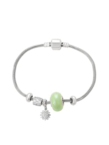 faina Women Snake Chain Bracelet With Charms in Silver