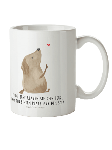 Mr. & Mrs. Panda Kindertasse Hund Liebe mit Spruch in Weiß