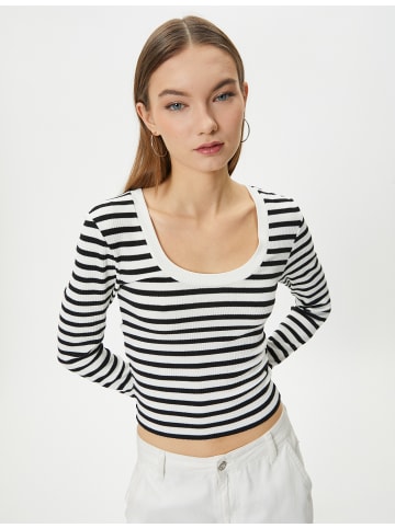 KOTON T-shirt in Ekru Gestreift