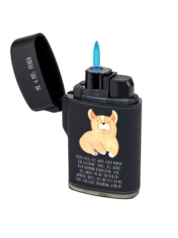 Mr. & Mrs. Panda sturmfeuerzeug Corgie mit Spruch in Schwarz