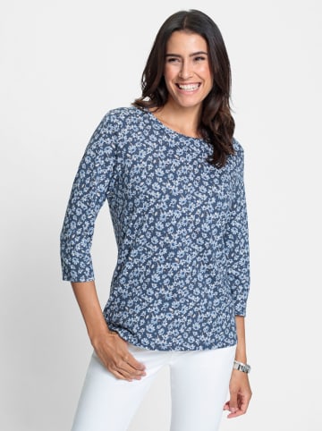 WITT WEIDEN Rundhals-Shirt in rauchblau-bleu-bedruckt